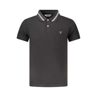 Guess Jeans Black Cotton Polo Shirt