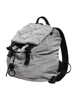 Dolce & Gabbana Gray Milano Print Drawstring Travel Backpack Bag