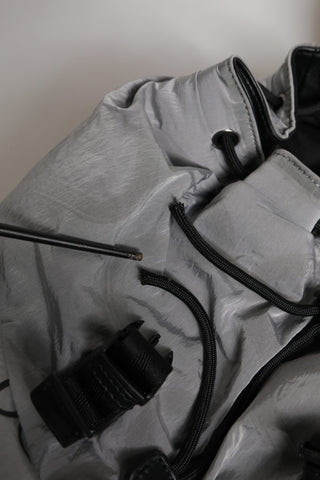 Dolce & Gabbana Gray Milano Print Drawstring Travel Backpack Bag