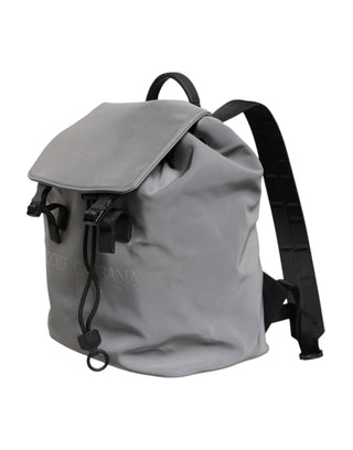 Dolce & Gabbana Gray Palermo Reflector Buckles Drawstring Backpack Bag