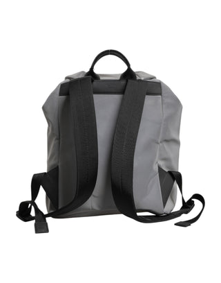 Dolce & Gabbana Gray Palermo Reflector Buckles Drawstring Backpack Bag