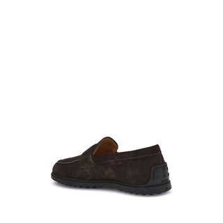 Tod's Brown Calf Leather Bos Taurus Slip-On Loafers