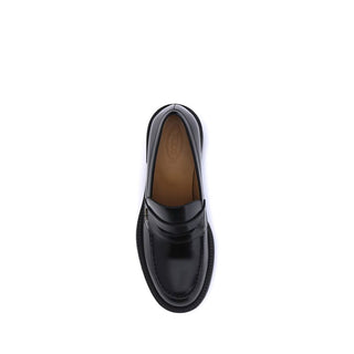 Tod's Black Calf Leather Bos Taurus Platform Loafers