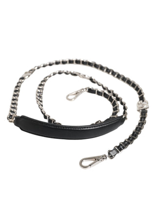 Dolce & Gabbana Black Leather DG Logo Chain Bag Shoulder Strap