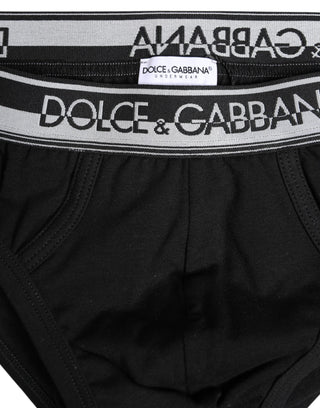 Dolce & Gabbana Black Cotton Stretch Regular Brief Underwear