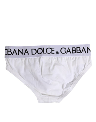 Dolce & Gabbana White Cotton Stretch Regular Brief Underwear