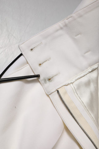 Dolce & Gabbana White Wool High Waist Tapered Pants