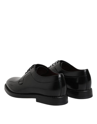 Dolce & Gabbana Black Calf Leather Lace Up Dress Derby Shoes