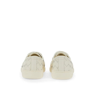 Bottega Veneta White Calfskin Low Top Sneakers