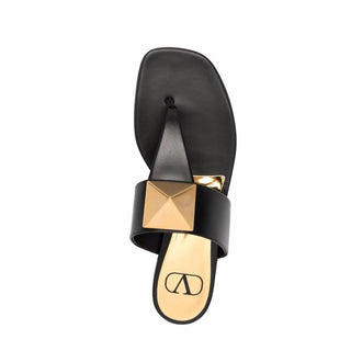 Valentino Garavani Black Leather Sandals