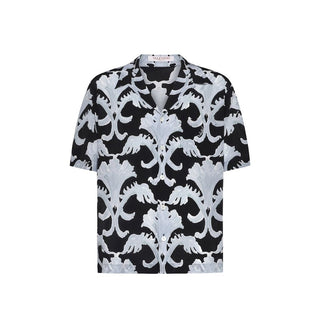 Valentino Black Silk Pattern Shirt