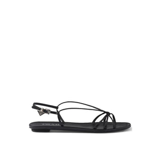 Prada Black Calfskin Sandals