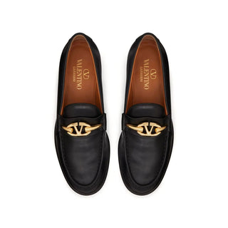 Valentino Garavani Black Calfskin Slip-On Loafers