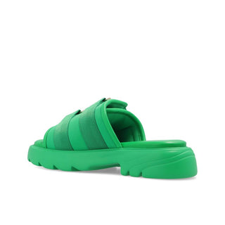 Bottega Veneta Green Nylon Slides