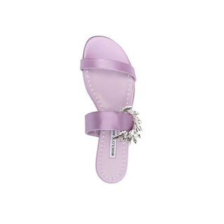 Manolo Blahnik Purple Silk Sandals