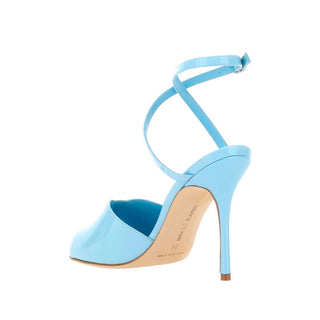 Manolo Blahnik Blue Calfskin Sandals