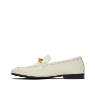 Jimmy Choo White Calfskin Slip-On Loafers