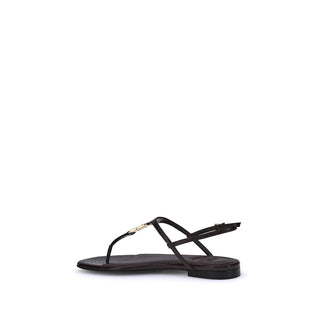 Fendi Purple Calf Leather Bos Taurus Flat Sandals