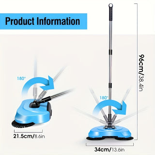 3 in 1 Handheld Sweeper with Deep Cleaning System Spiral, Multifunctional Cleaning Kit, Easy Clean Design for Hard Floors, Perfect for Living Room, Bedroom, Bathroom, Kitchen - Home &amp; Office Cleaning Supplies 