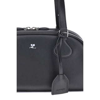 Courrèges Black Calf Leather Bos Taurus Shoulder Bag