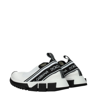 Dolce & Gabbana White Fabric Chunky Sneakers