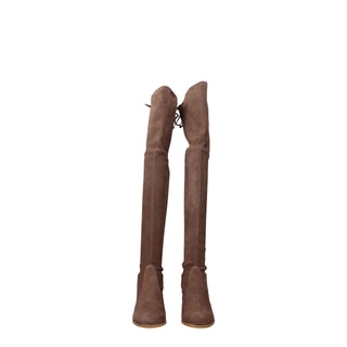 Stuart Weitzman Beige Leather Over The Knee