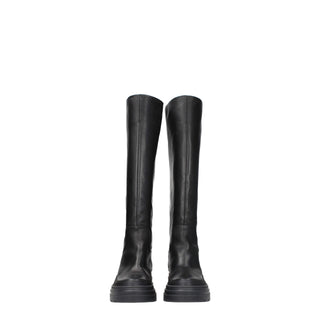 Max Mara Black Leather Over The Knee