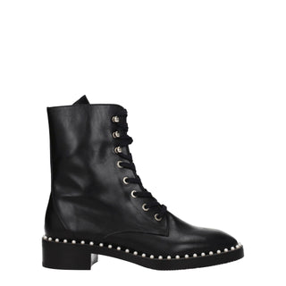 Stuart Weitzman Black Leather Ankle Boots