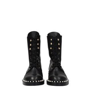 Stuart Weitzman Black Leather Ankle Boots