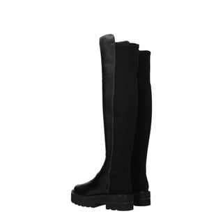 Stuart Weitzman Black Leather Over The Knee