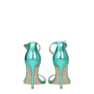 Stuart Weitzman Green Leather Stiletto Heels Sandals