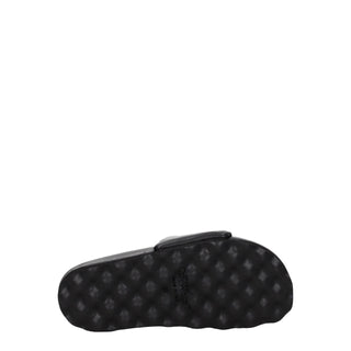 Off-White Black Leather Slippers Sandals