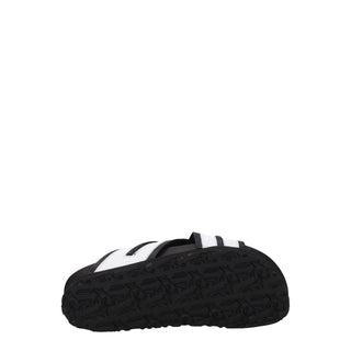 Palm Angels White Leather Slippers Sandals