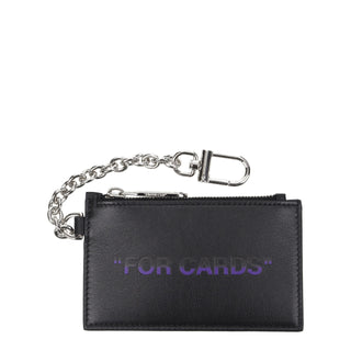 Off-White Black Leather Wallets