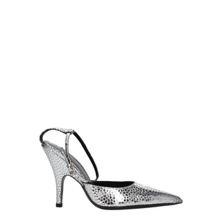 BY FAR Gray Leather High Heel Pumps