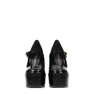 Stuart Weitzman Black Leather Platform Pumps