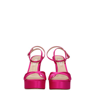 Casadei Pink Satin Platforms