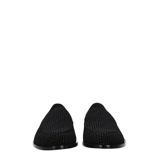 Dolce & Gabbana Black Velvet Slip-On Loafers