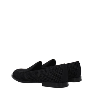 Dolce & Gabbana Black Velvet Slip-On Loafers