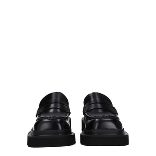 Dolce & Gabbana Black Leather Slip-On Loafers