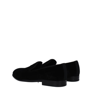 Dolce & Gabbana Black Velvet Slip-On Loafers