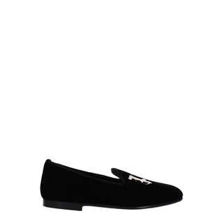 Palm Angels Black Velvet Slip-On Loafers