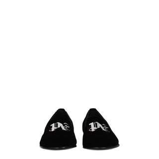 Palm Angels Black Velvet Slip-On Loafers
