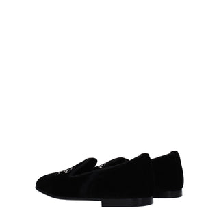 Palm Angels Black Velvet Slip-On Loafers