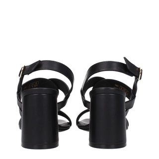 Stuart Weitzman Black Leather Platform Sandals