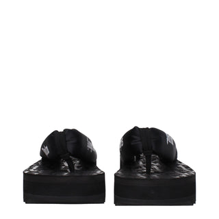 Palm Angels Black Fabric Flip-Flop Sandals
