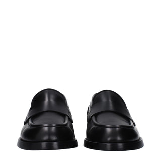Dolce & Gabbana Black Leather Slip-On Loafers