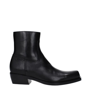 Versace Black Leather Ankle