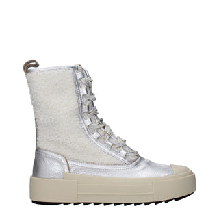 Philippe Model Gray Leather Ankle Boots