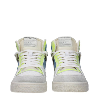 Philippe Model White Fabric High Tops